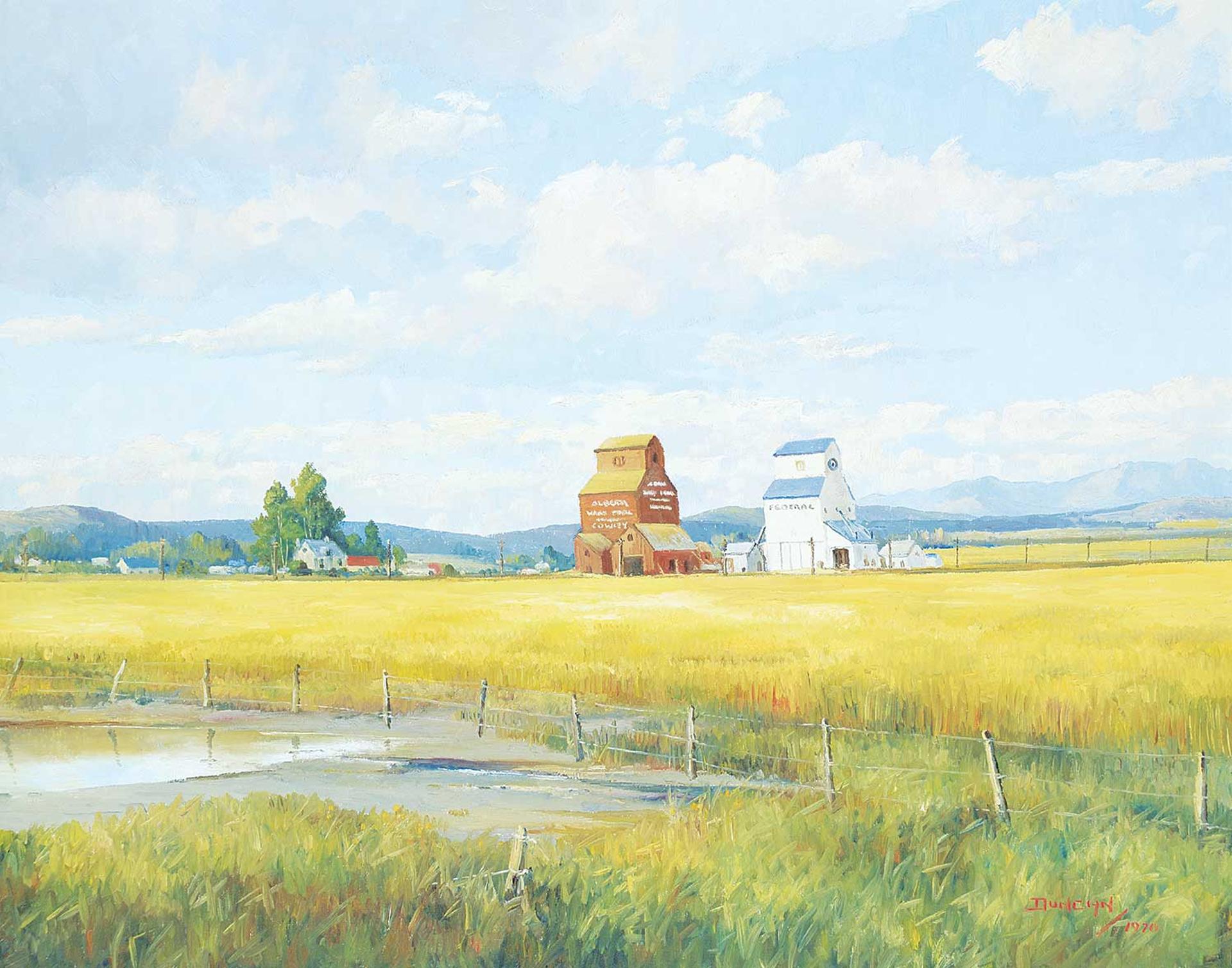 Duncan Mackinnon Crockford (1922-1991) - Farm Village of Cowley, Alta.