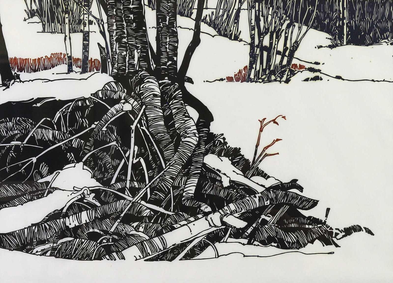Walter (Drahanchuk) Drohan (1932-2007) - Winter & Dogwood; 1984