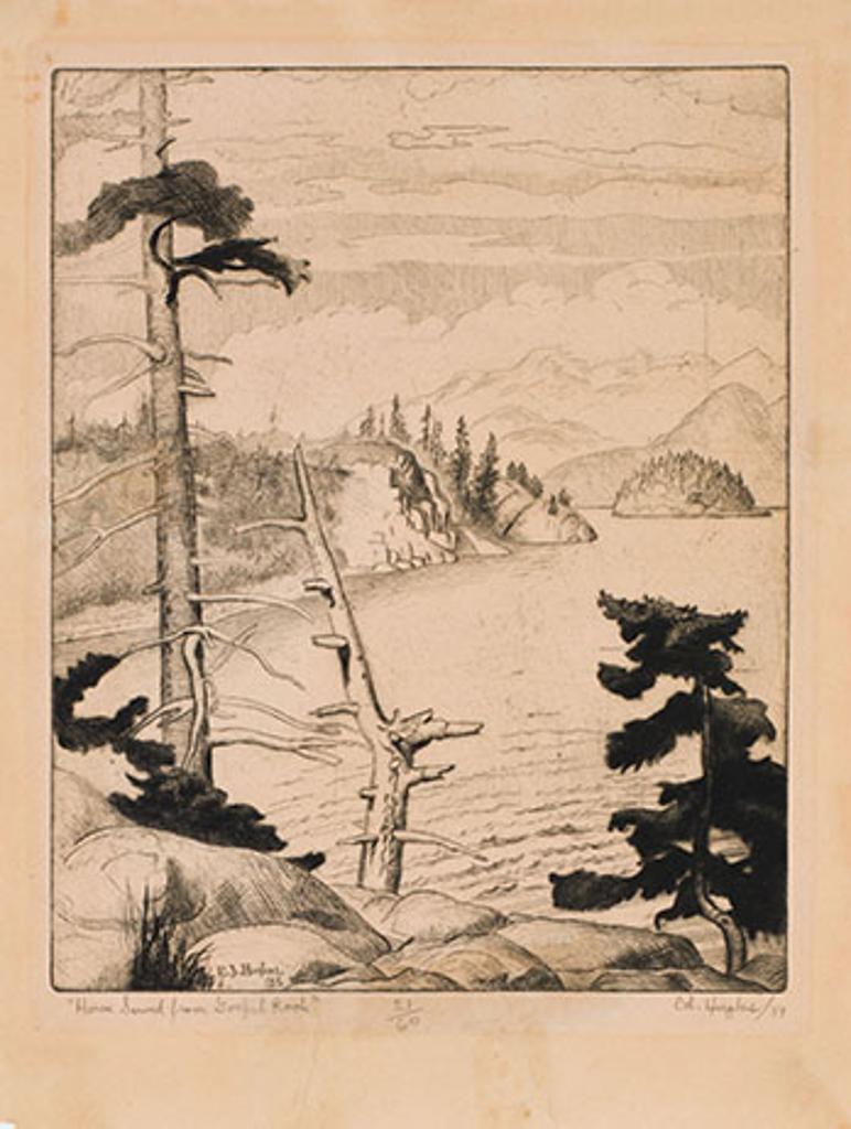 Edward John (E. J.) Hughes (1913-2007) - Howe Sound from Gospel Rock