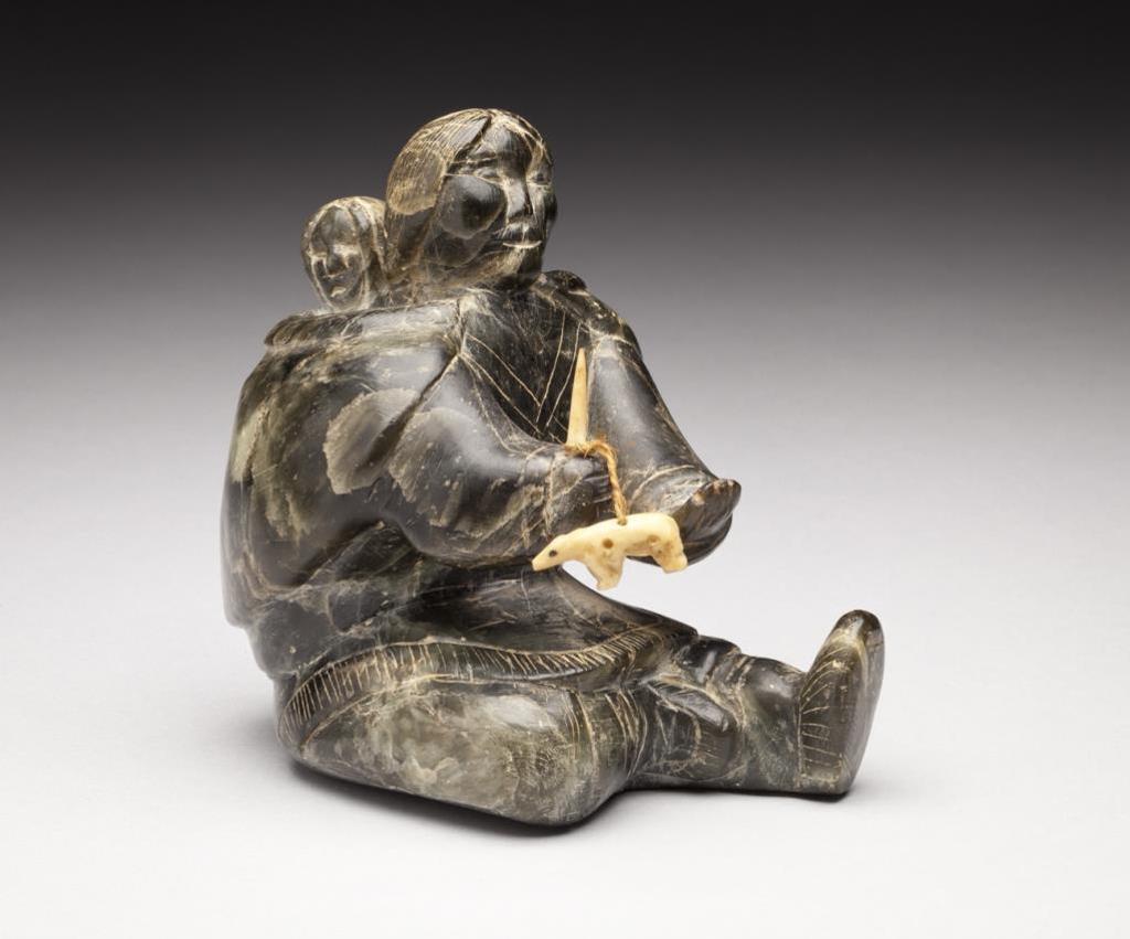 Tagoona Qavavauq (1945) - Arctic Bay, Seated Mother and Child,, Playing Ajagaq Game, Late 1960s