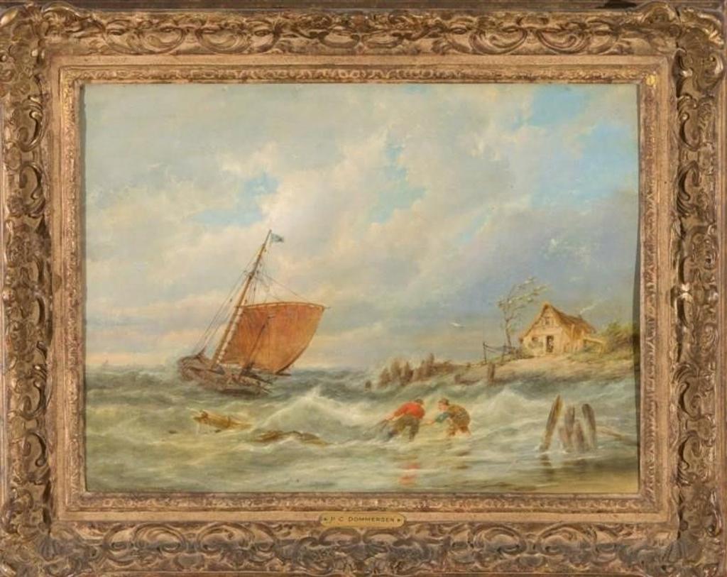 Pieter Cornelis Dommerson (1833-1918) - On the Isle of Urk on the Zuiderzee