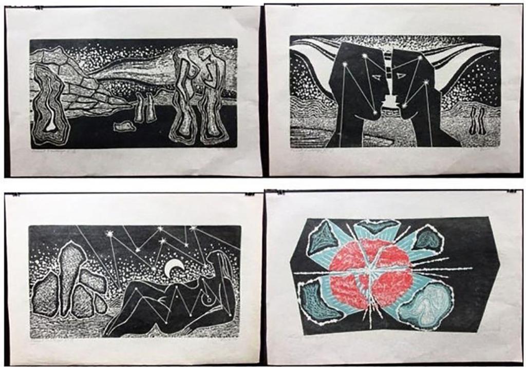 Stanley Lewis (1930-2006) - Primal Landscape Iii, Xiii, Xv; Moment Of Becoming