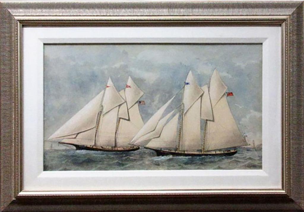 John David Kelly (1862-1958) - Schooner Race For The “American Cup” Between The U.S. Schooner “Madeleine” And Canadian Schooner “Lady Dufferin” Off Sandy Hook, New York 1876