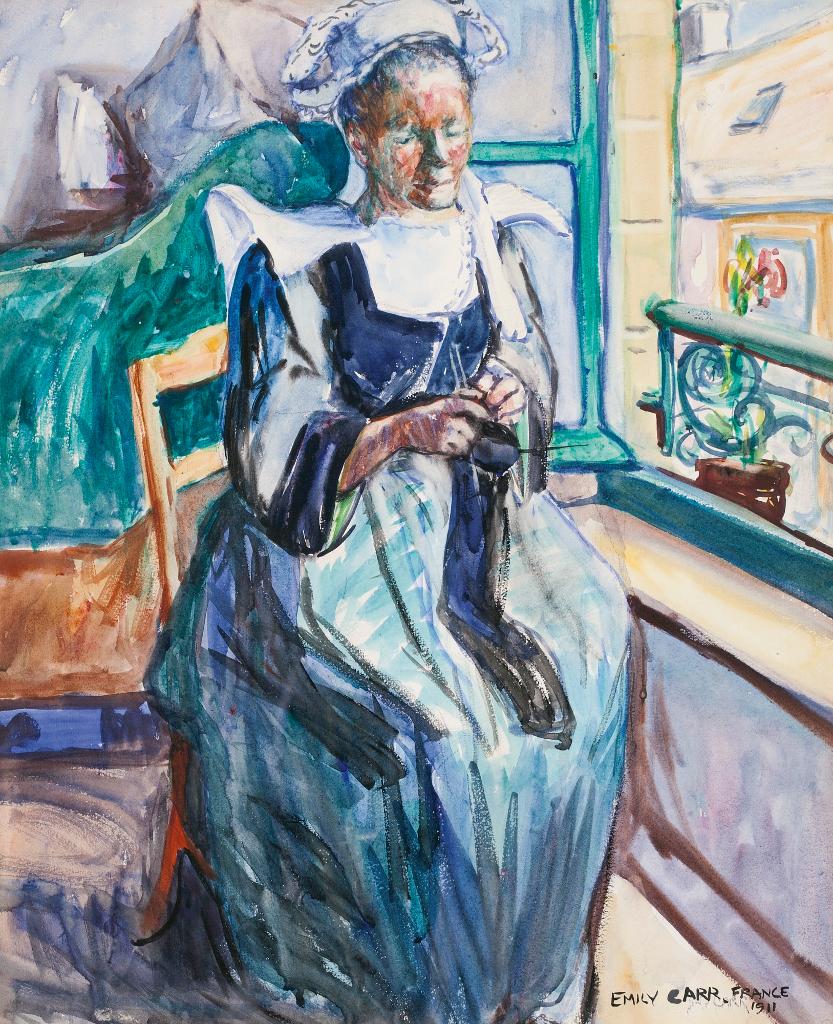 Emily Carr (1871-1945) - Woman Knitting - Repose #3