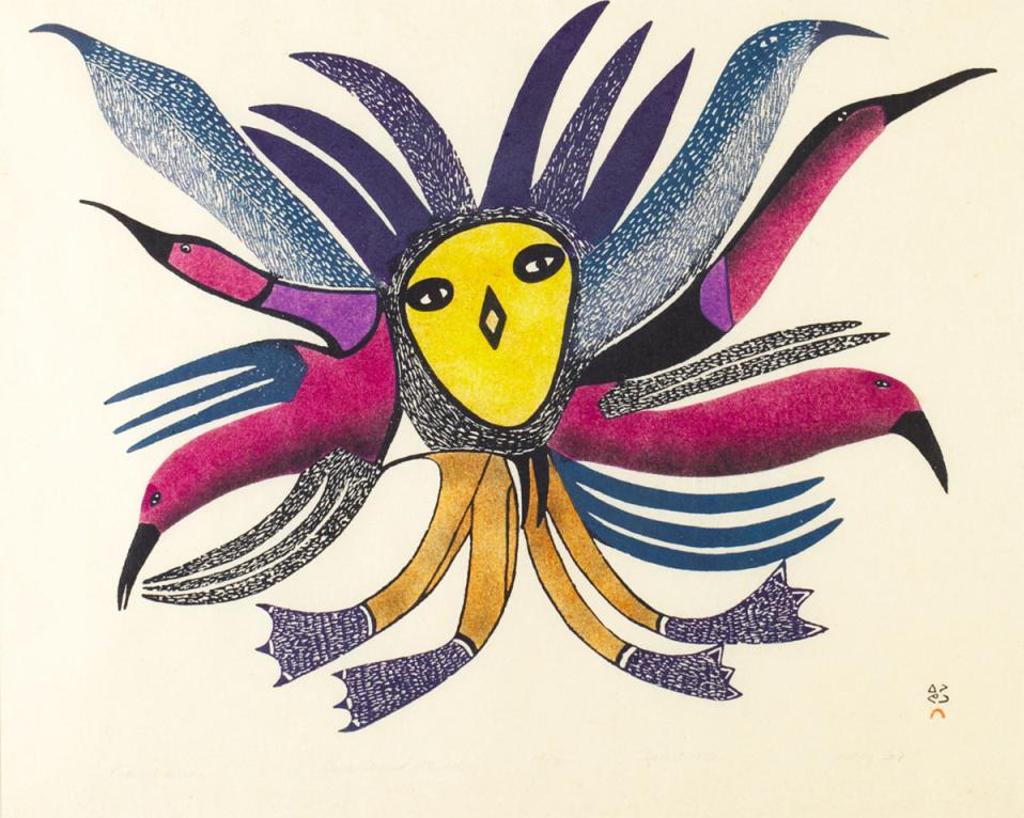 Lucy Qinnuayuak (1915-1982) - Radiant Birds