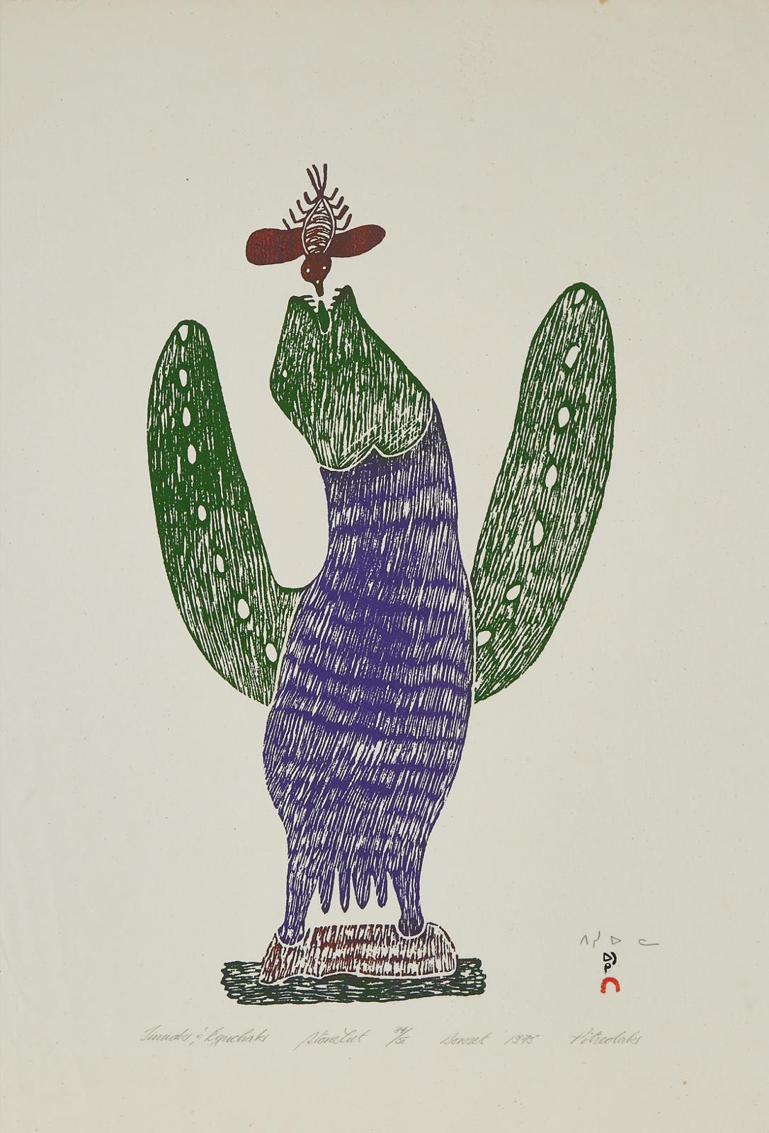 Pitseolak Ashoona (1904-1983) - Timiak And Equchak