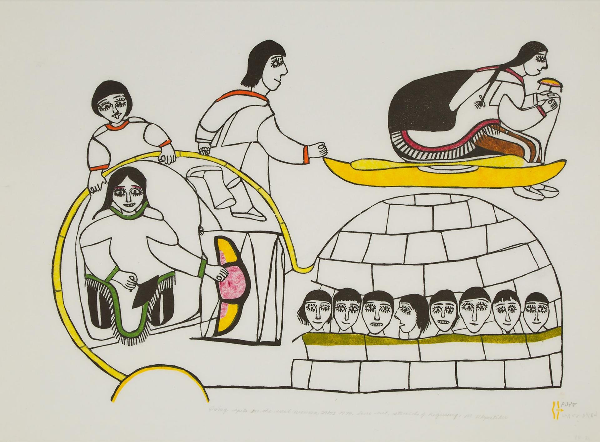 Janet Kigusiuq (1926-2005) - Qiviuk Spits On The Evil Woman, 1979