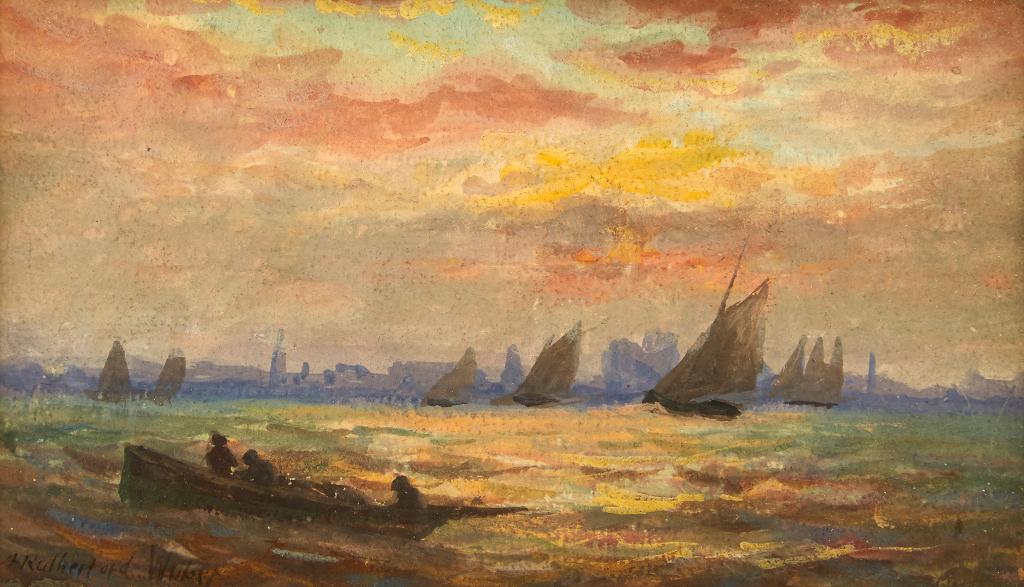 Arthur Rutherford Wilbur (1869-1949) - Boating at the Foot of the City