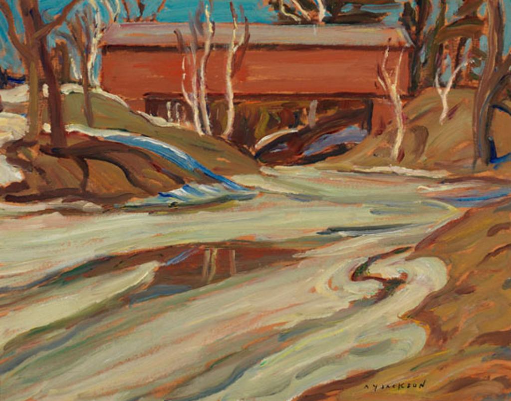 Alexander Young (A. Y.) Jackson (1882-1974) - Covered Bridge, Gracefield, Que.
