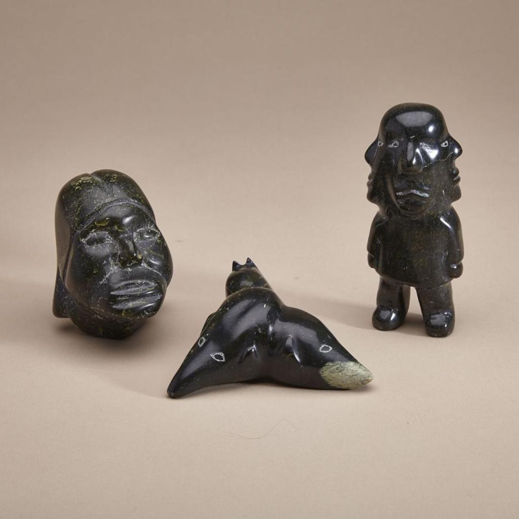 David Paneak (1940) - Four Faced Shaman; Three Bear Heads