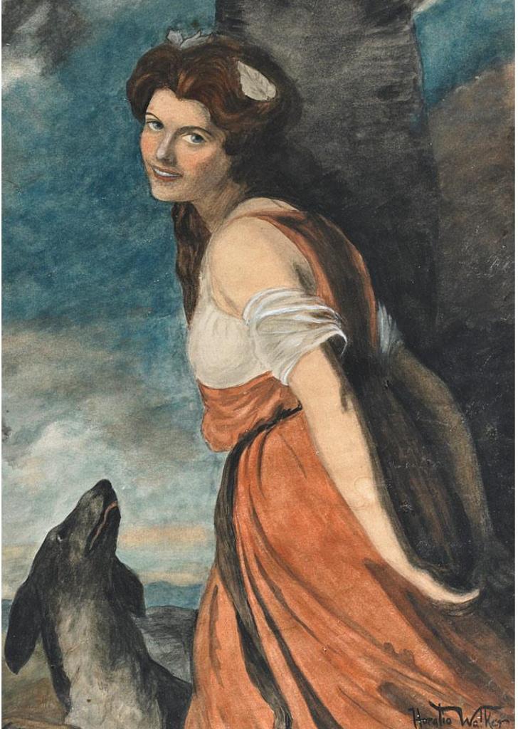 Horatio Walker (1858-1938) - Lady Hamilton As A Bacchante (After George Romney)