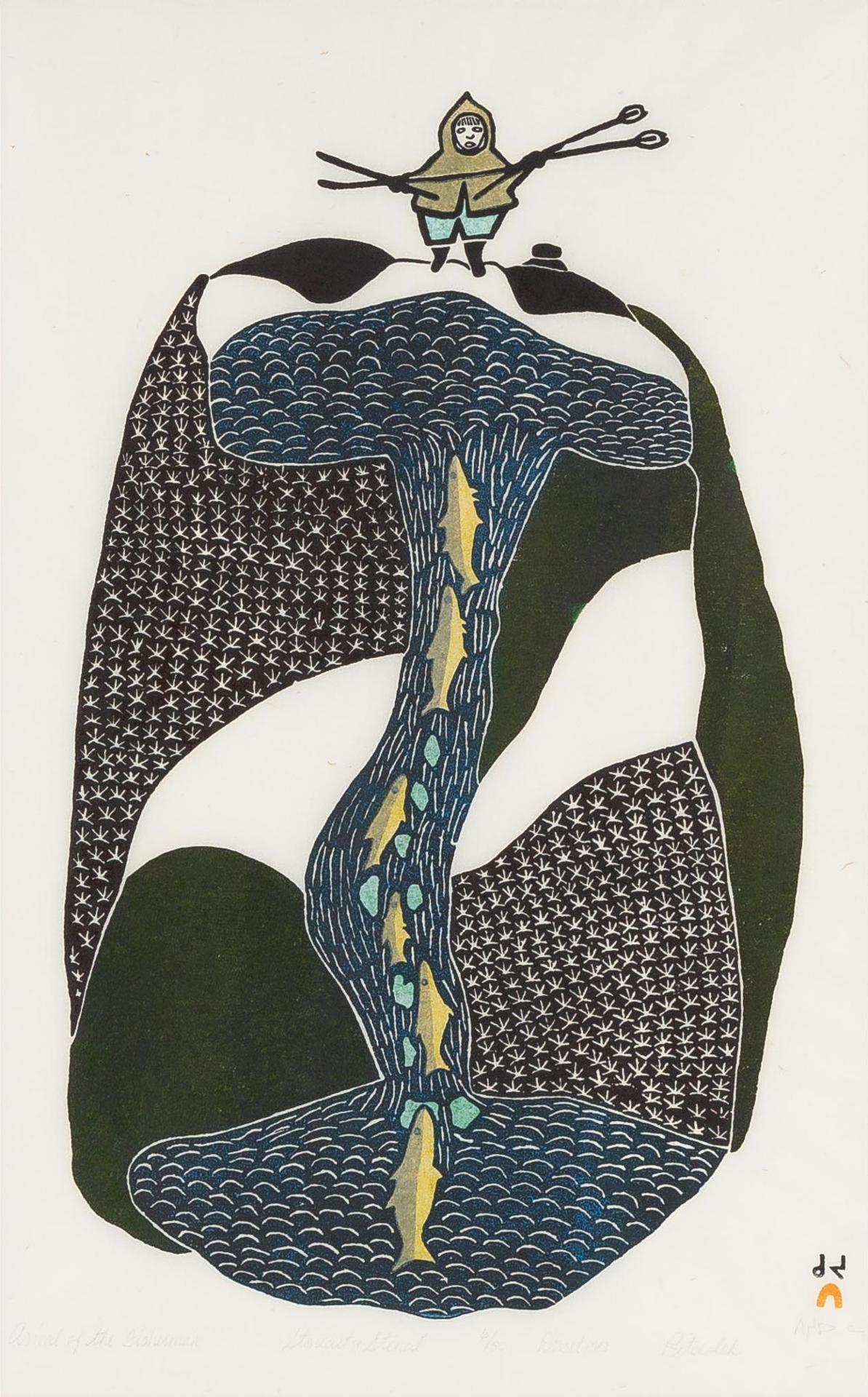 Pitseolak Ashoona (1904-1983) - Arrival Of The Fisherman