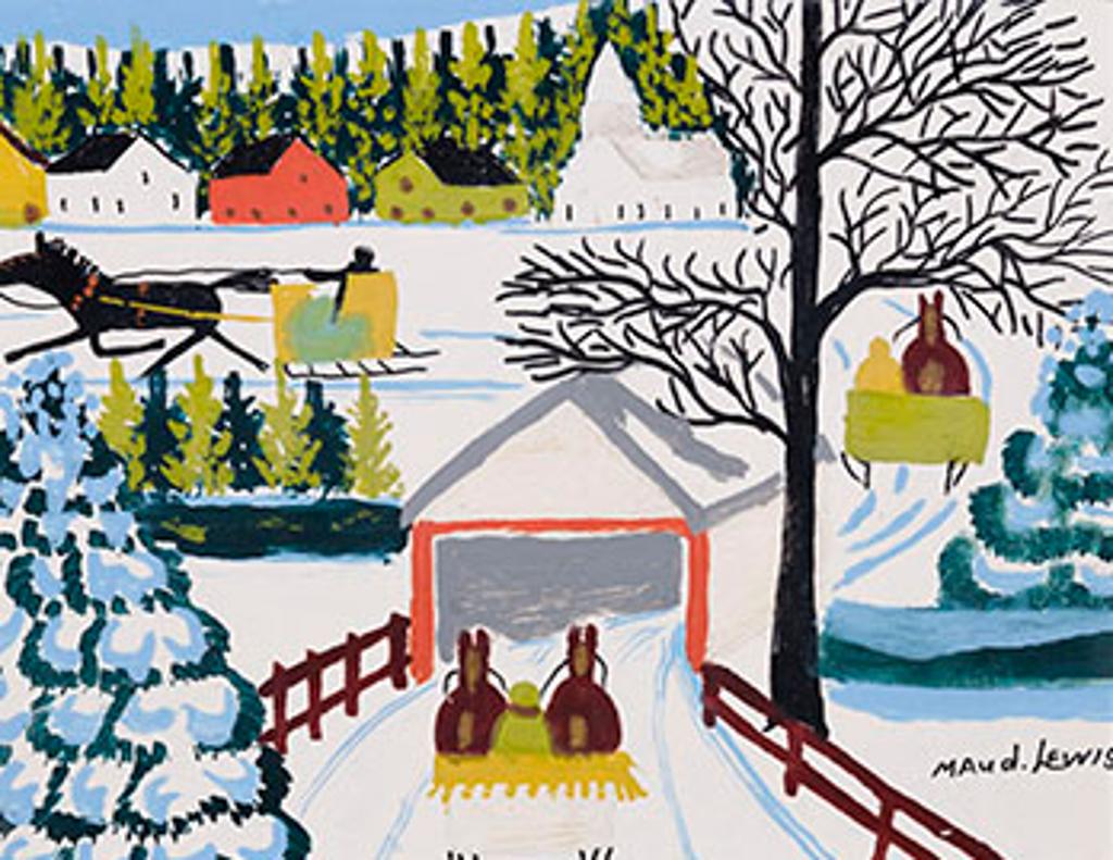 Maud Kathleen Lewis (1903-1970) - Covered Bridge in Winter