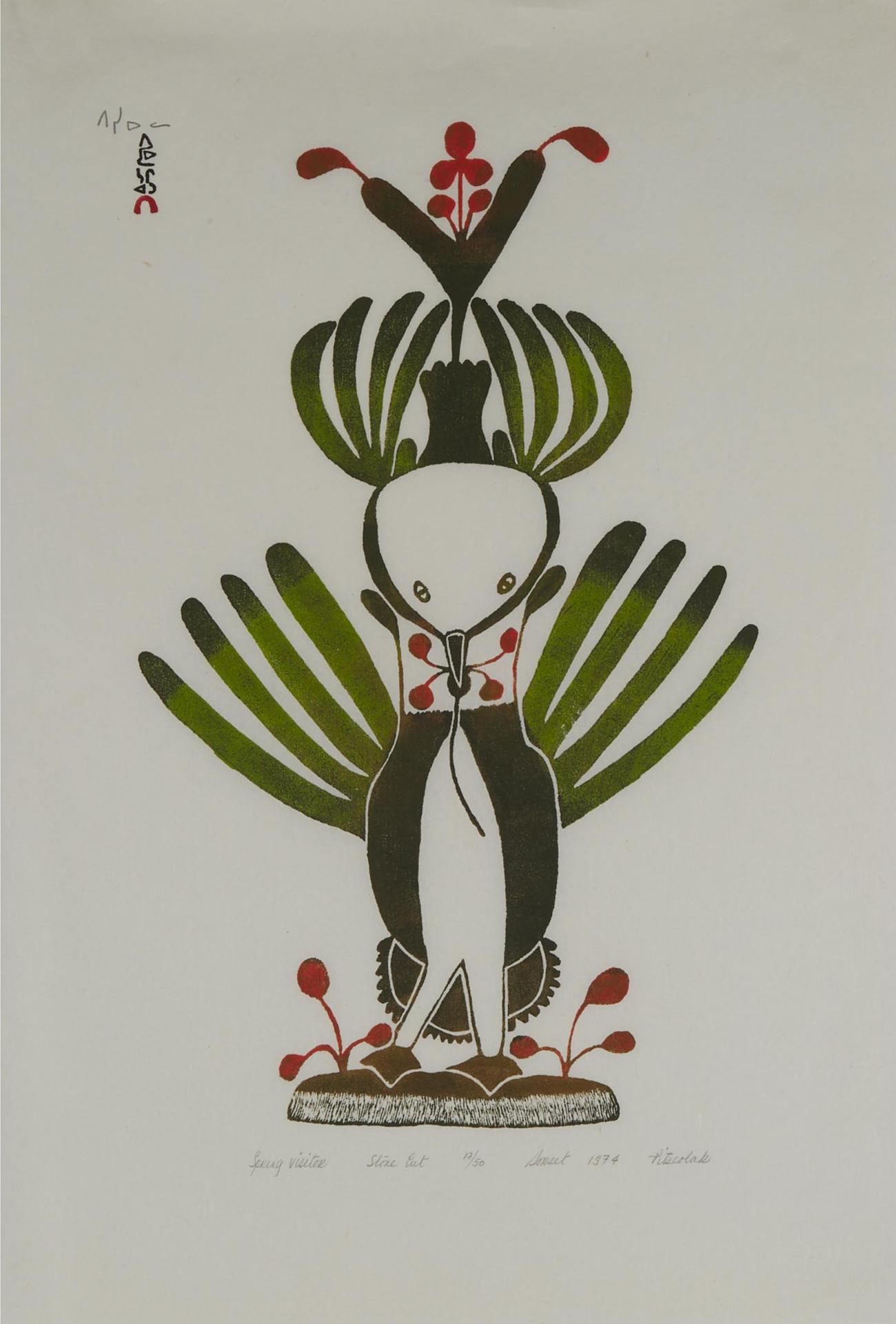 Pitseolak Ashoona (1904-1983) - Spring Visitor