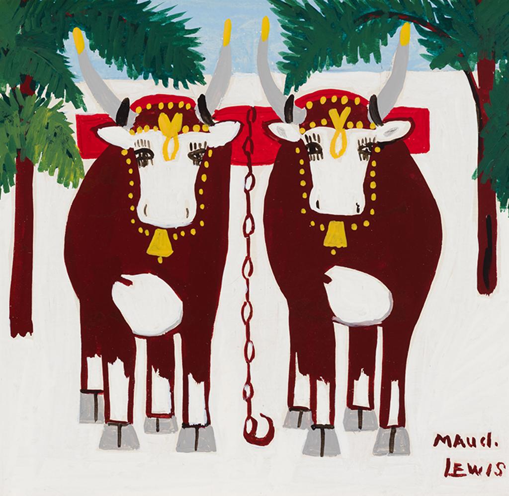 Maud Kathleen Lewis (1903-1970) - Oxen in Winter