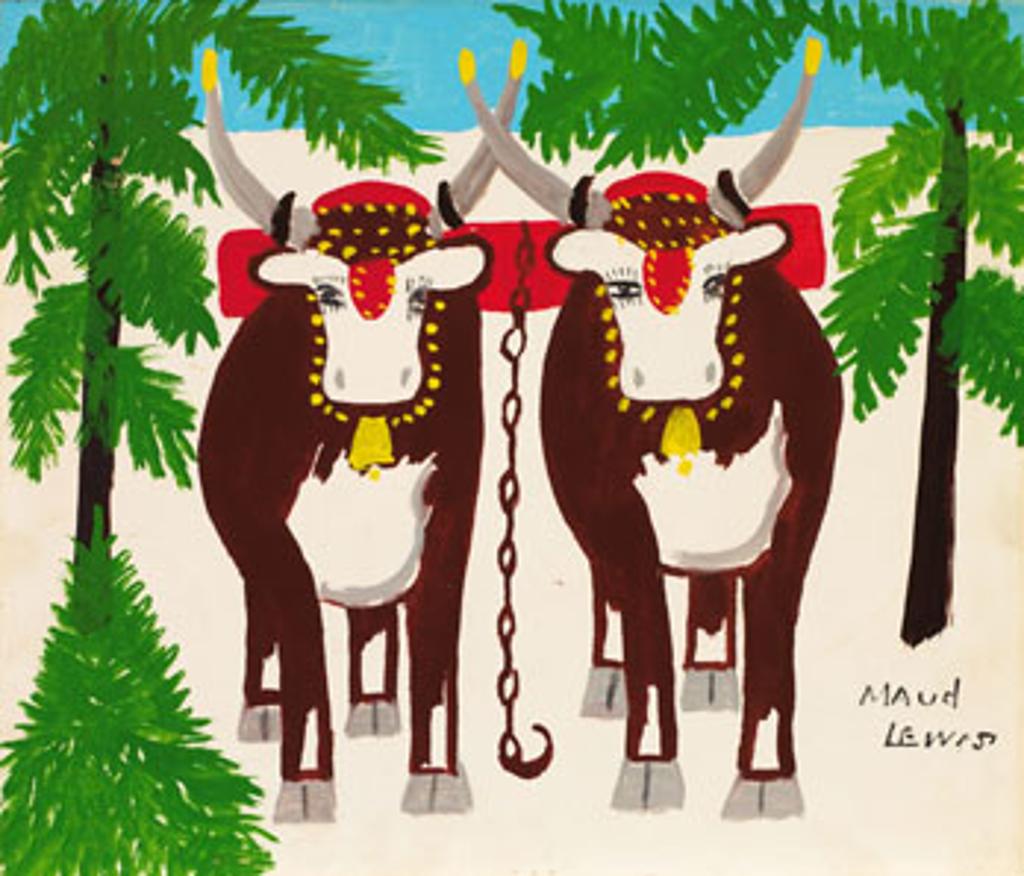 Maud Kathleen Lewis (1903-1970) - Two Oxen