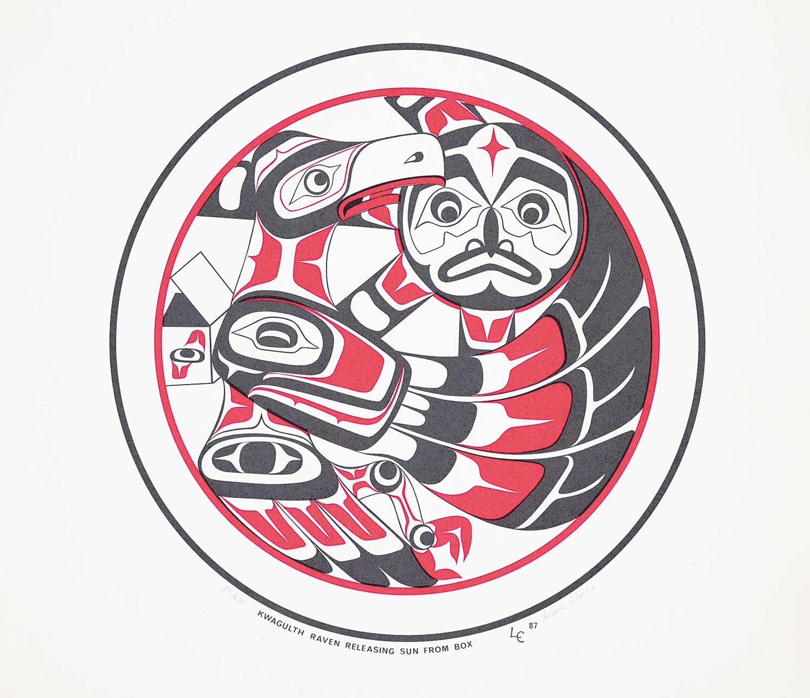 Loraine Charlie - Kwagulth Raven Releasing Sun from Box #83/200