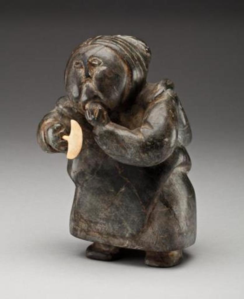 Adamie Niviaxie (1925) - Woman Eating with an Ulu