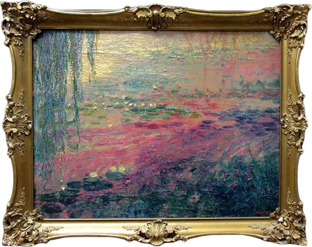 David Clayton Drum (1944) - Evening Water Garden Reflections