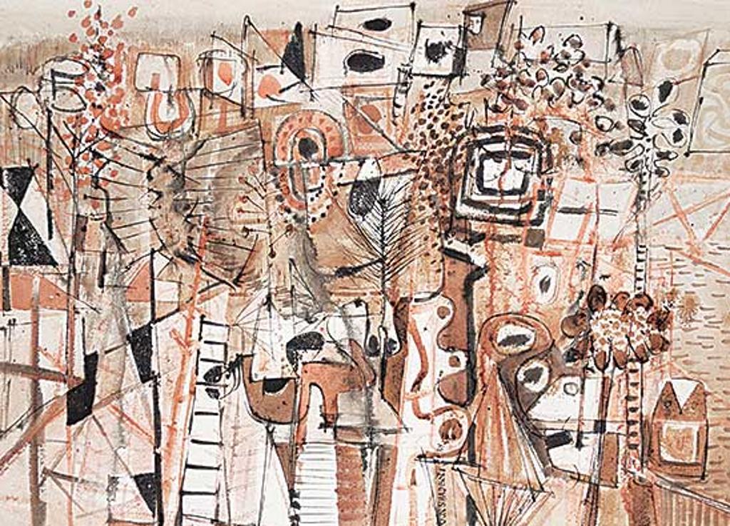 Jack Leaonard Shadbolt (1909-1998) - Untitled - Red and Black Abstraction