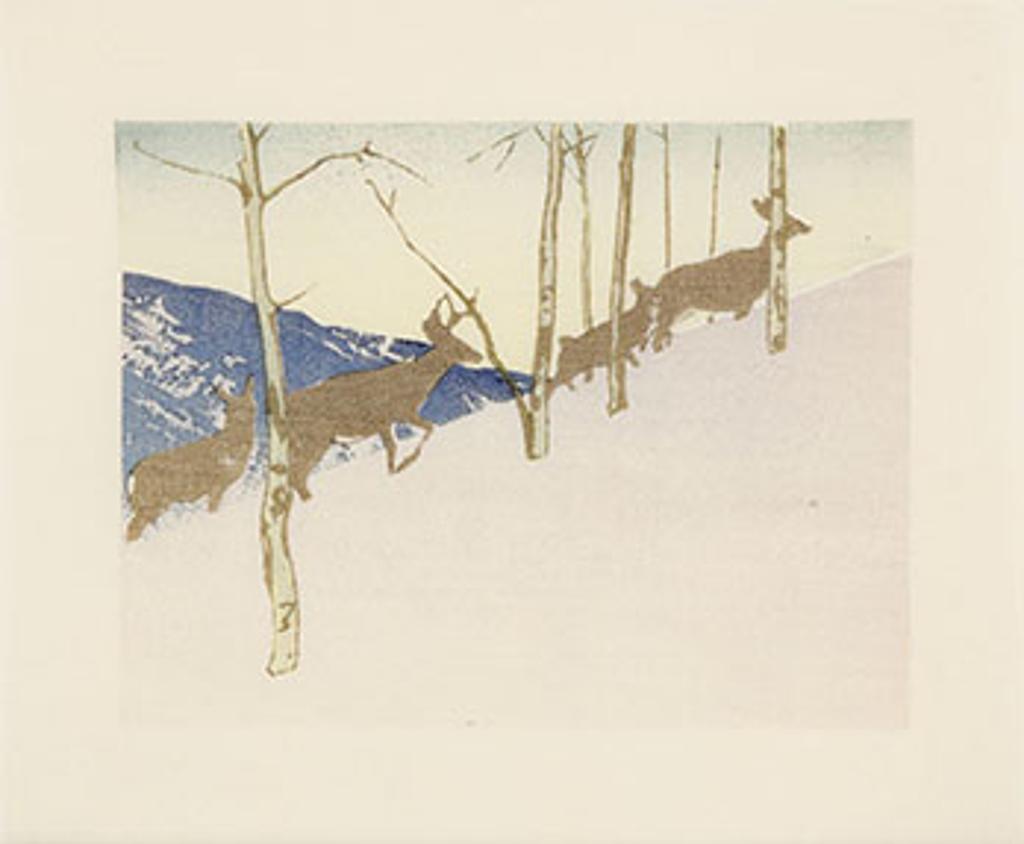 Walter Joseph (W.J.) Phillips (1884-1963) - Deer on Hillside