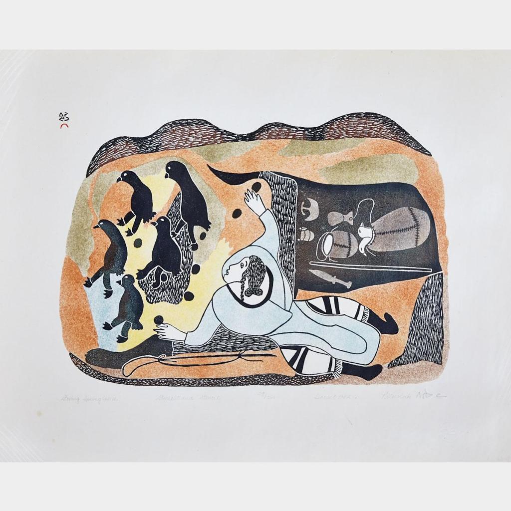 Pitseolak Ashoona (1904-1983) - Stoning Spring Geese