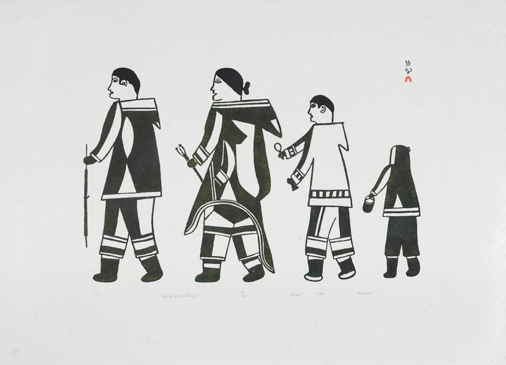 Jamasie Teevee (1910-1985) - Family Going Fishing
