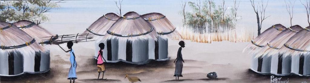 Peter Bamusi Bwanali - Untitled - Village Scene