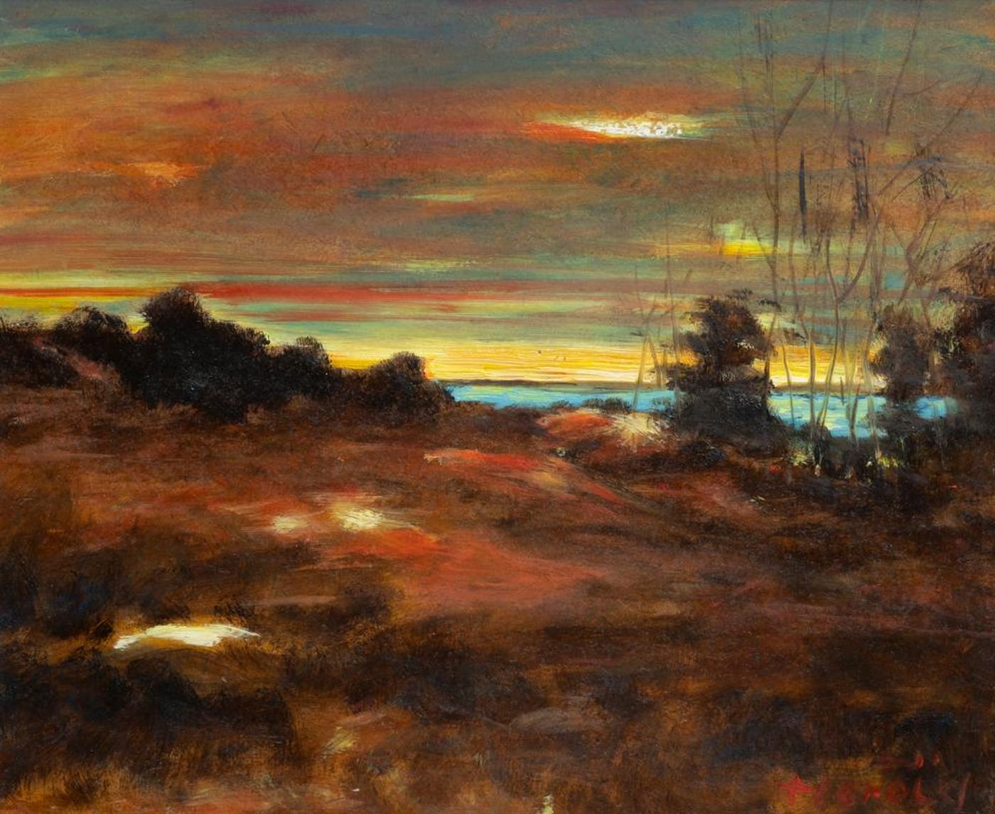 Hans Herold (1925-2011) - North Saskatchewan Scene, Sunset
