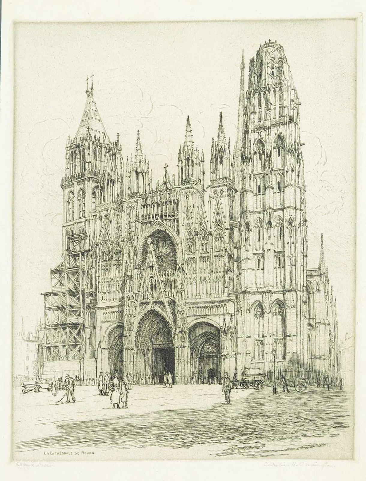 Caroline Helena Armington (1875-1939) - La Cathedral de Rouen #Eprouver d'essai