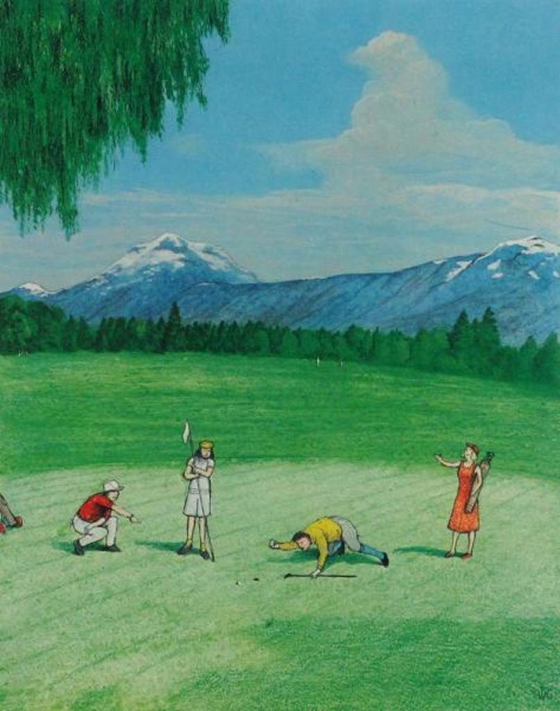 William Kurelek (1927-1977) - The Last Putt; 1977