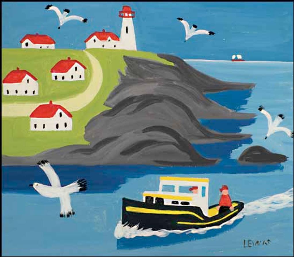 Maud Kathleen Lewis (1903-1970) - Portrait of Eddie Barnes and Ed Murphy, Lobster Fishermen, Bay View, N.S.