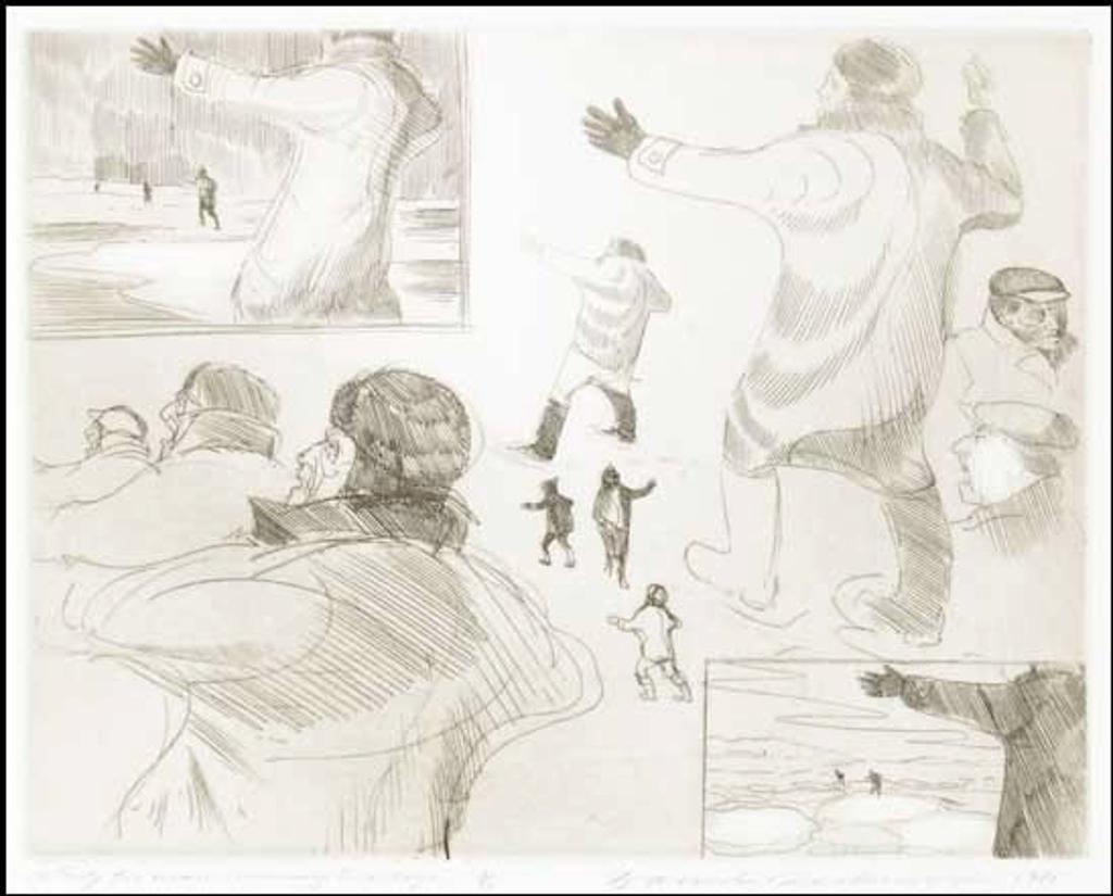 David Lloyd Blackwood (1941-2022) - Study for Man Warning Two Boys