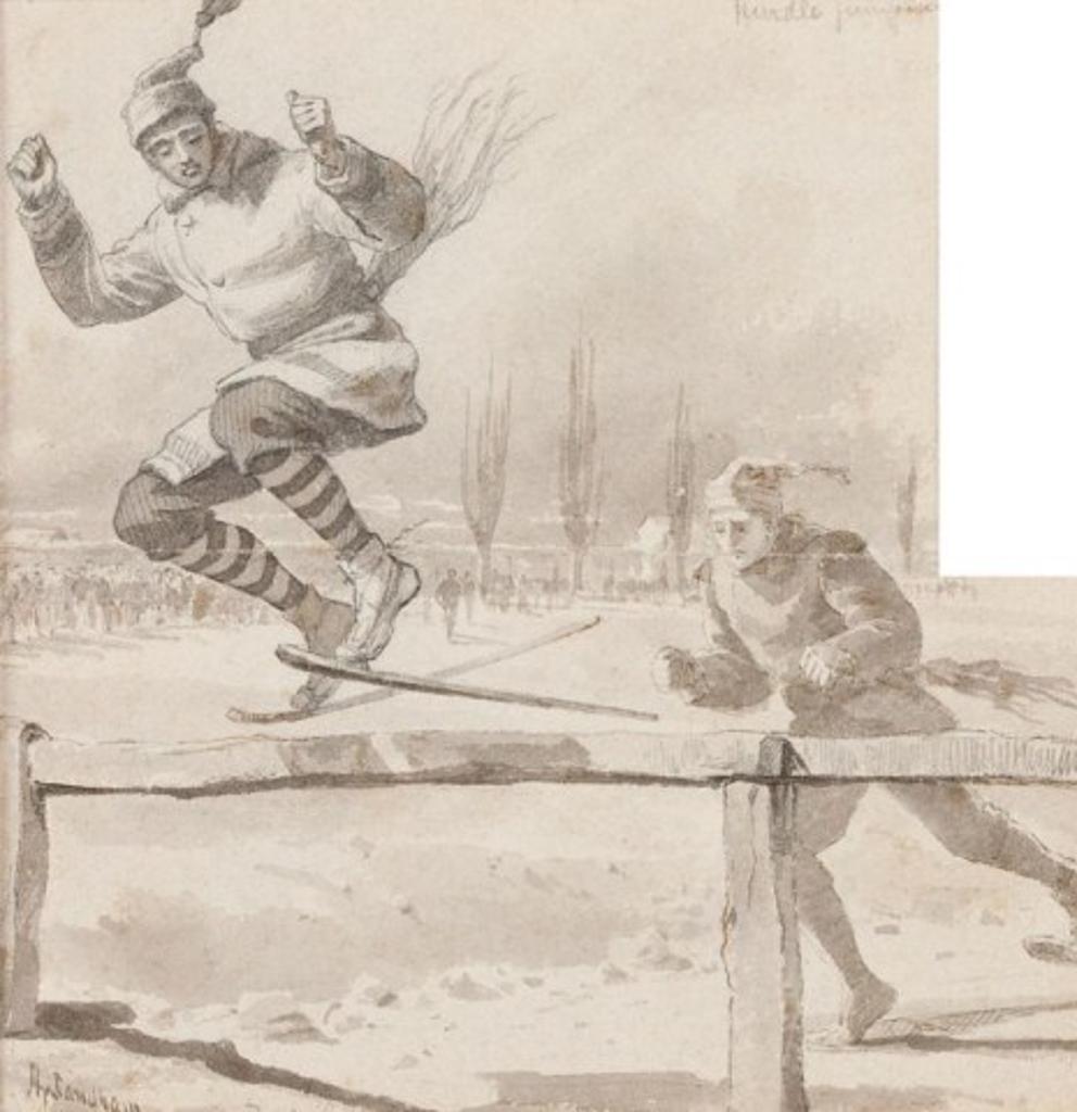 John Henry (Hy) Sandham (1842-1910) - Hurdle Jumping, Montreal Snowshoe Club