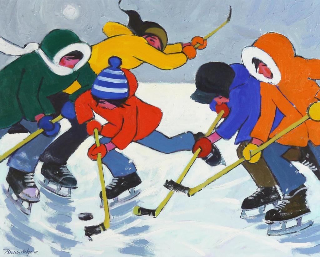 William (Bill) Roy Brownridge (1932) - Evening Hockey Game