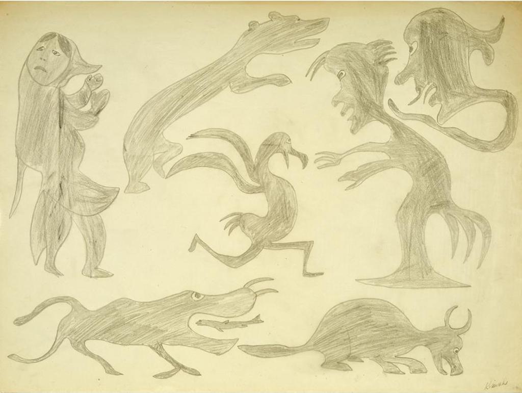Kiawak (Kiugak) Ashoona (1933-2014) - Spirits On The Land