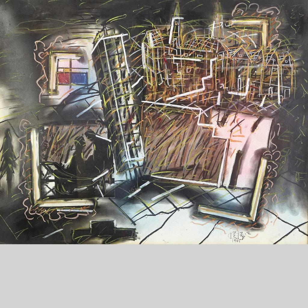 Brian Boigon (1955) - Museum That Fell From The Sky, Drawing #17