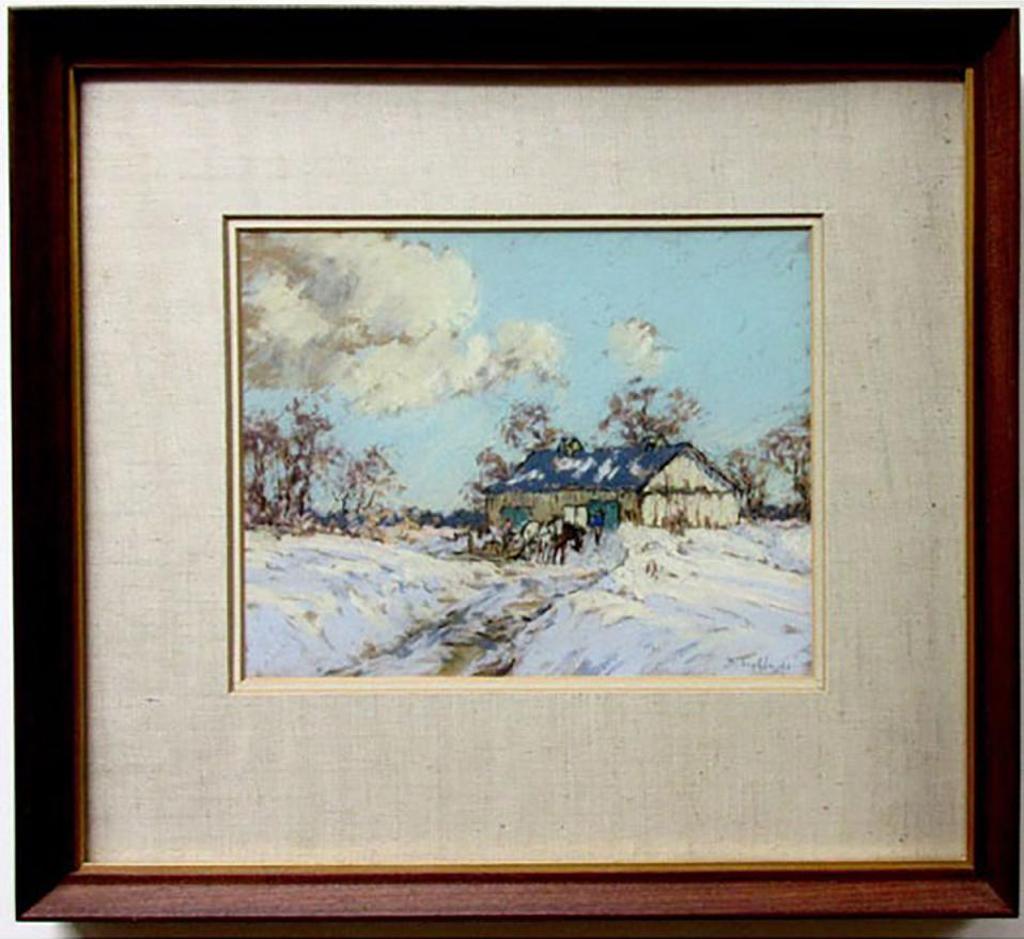 Berthe Des Clayes (1877-1968) - Winter Barn And Sleigh