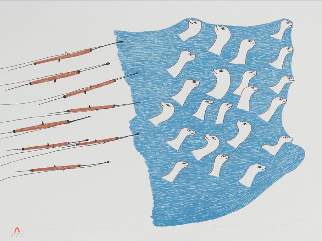 Pudlo Pudlat (1916-1992) - Harpoons And Seals