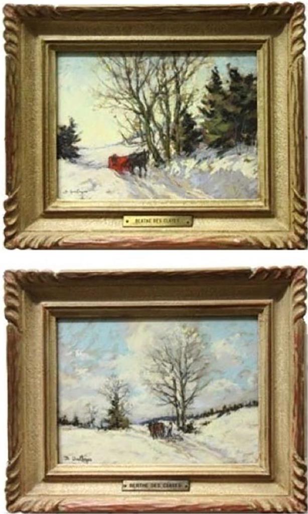 Berthe Des Clayes (1877-1968) - The Red Carriole & Snow Plough, St. Sauveur