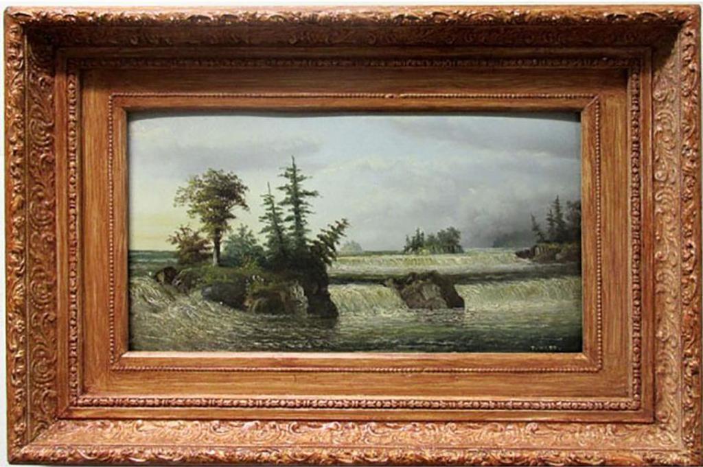 T. West - Northern Lake Scene With Waterfalls