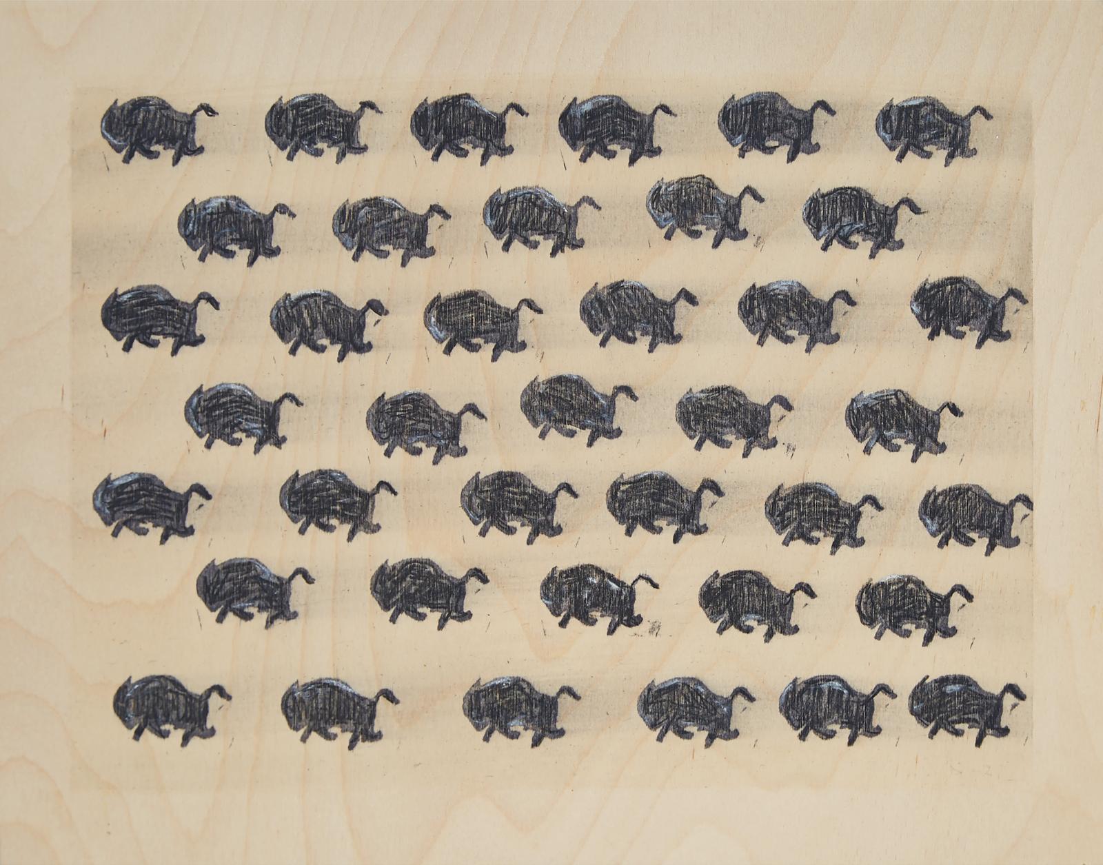 Adrian Stimson (1964) - Petroglyphs; Ghosts Of Bisons Past