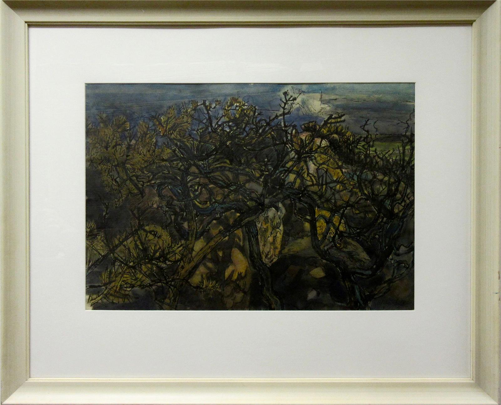 Alistair Macready Bell (1913-1997) - Burnt Gorse And Stone Wall