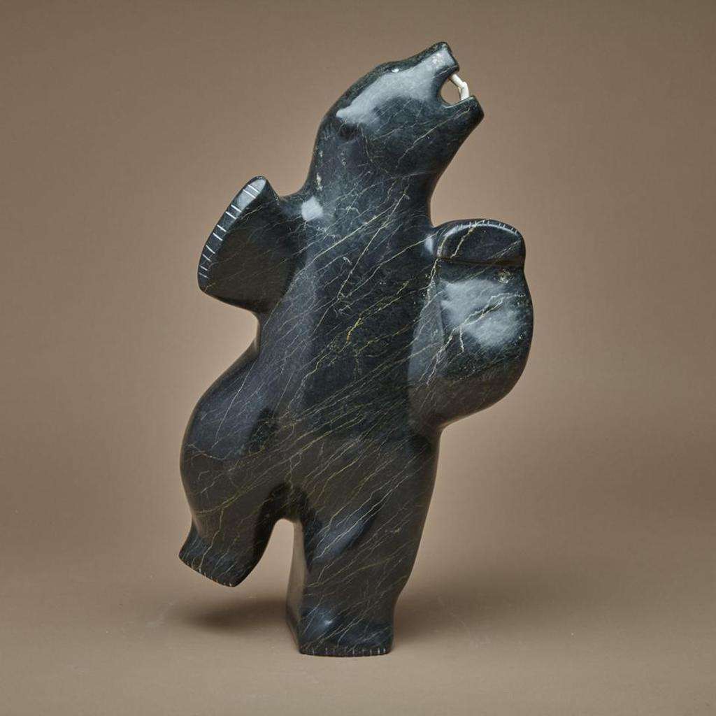 Pauta Saila (1916-2009) - Dancing Polar Bear Balancing On One Leg With Inset Teeth