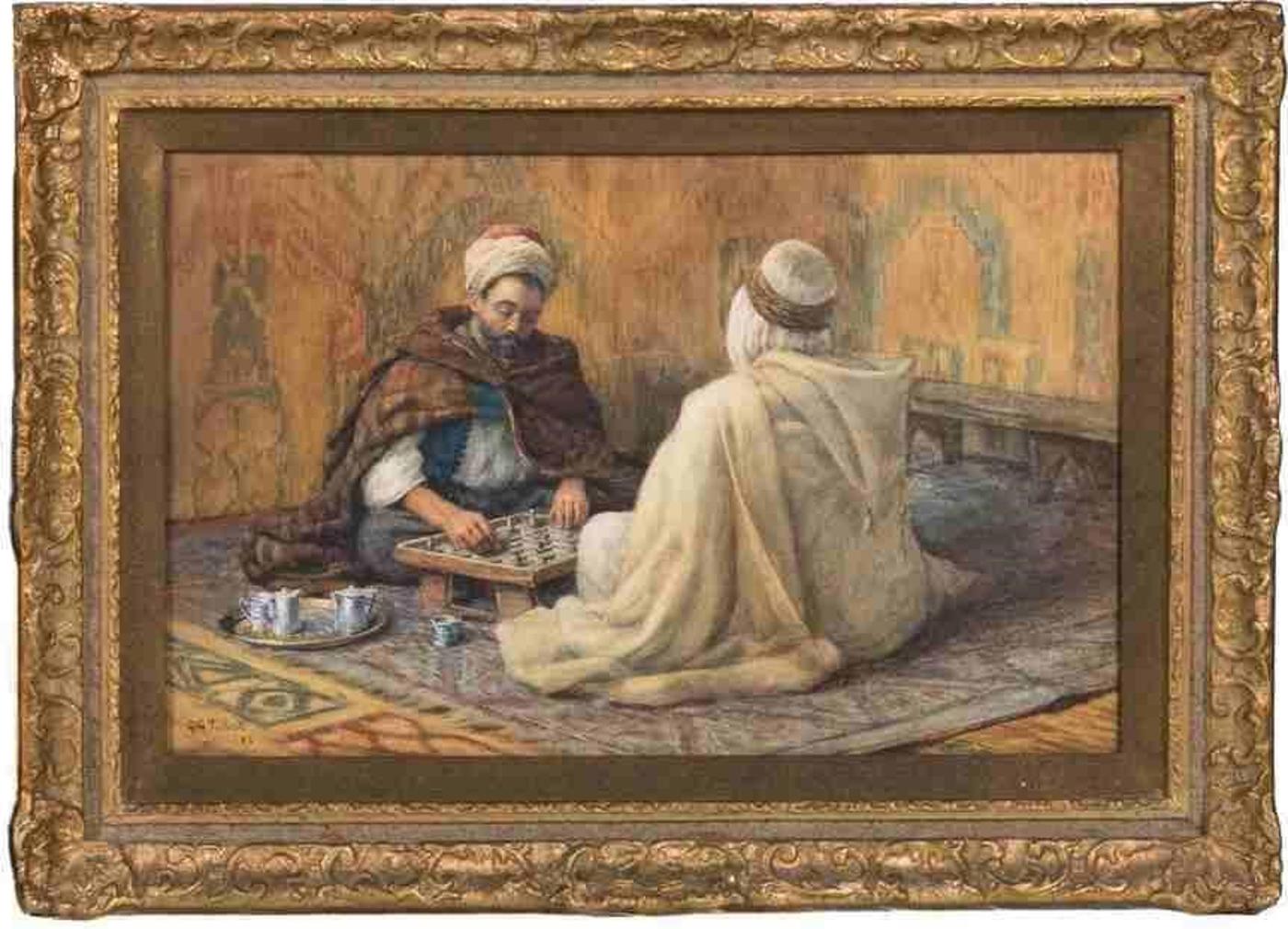 George Quartus Pine Talbot (1853-1888) - Chai and Chess (1886)