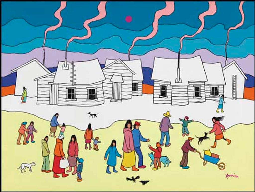Ted Harrison (1926-2015) - Cabin Fires