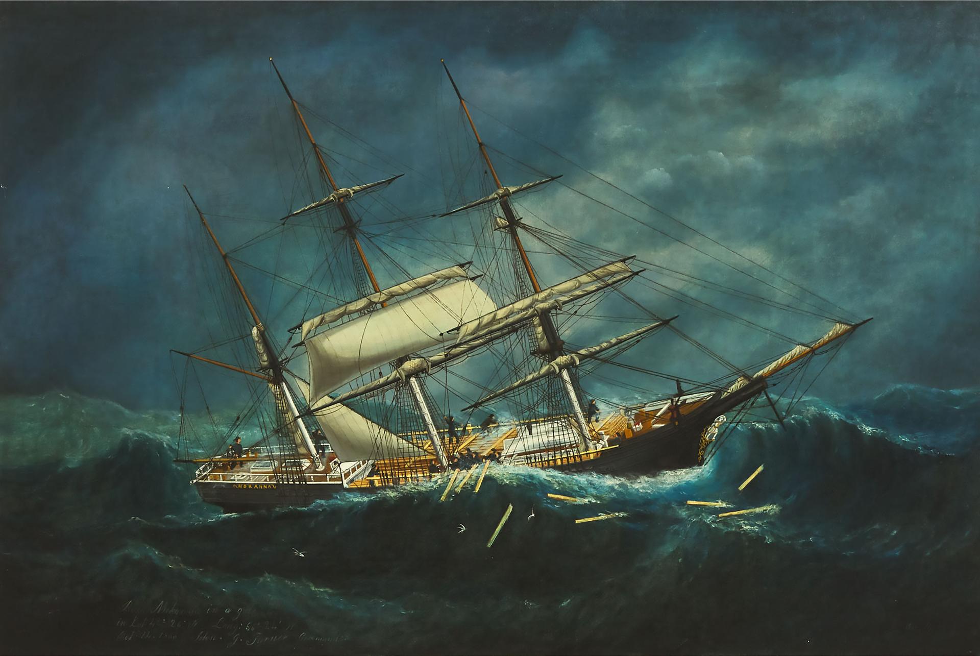 William Gay Yorke - Bark Mokanna In A Gale, 1866