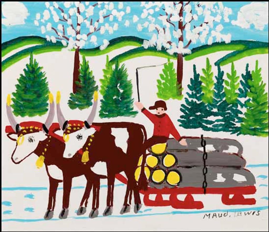 Maud Kathleen Lewis (1903-1970) - Hauling Logs