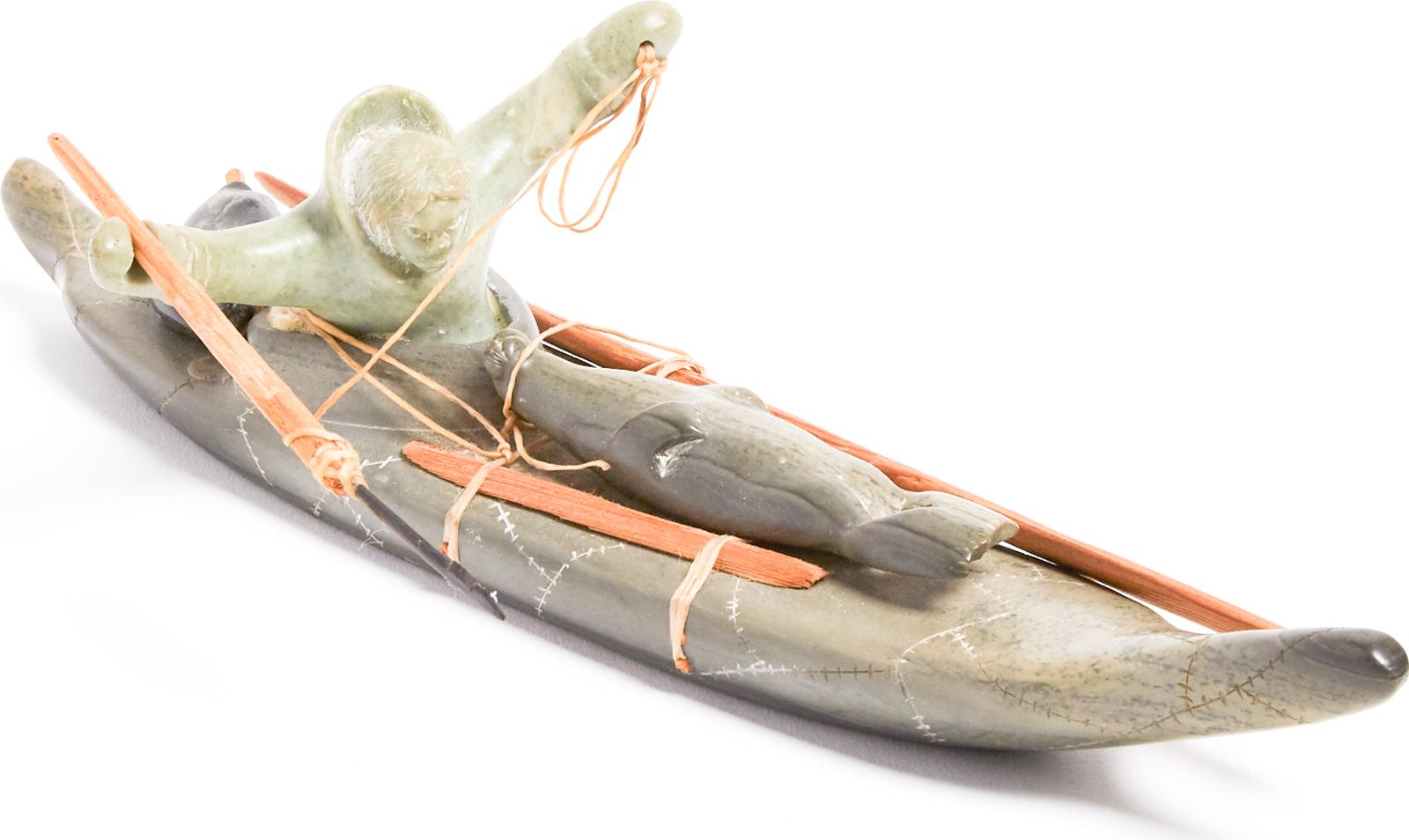 Isaac Sala (1969) - Hunter On Kayak With Catch