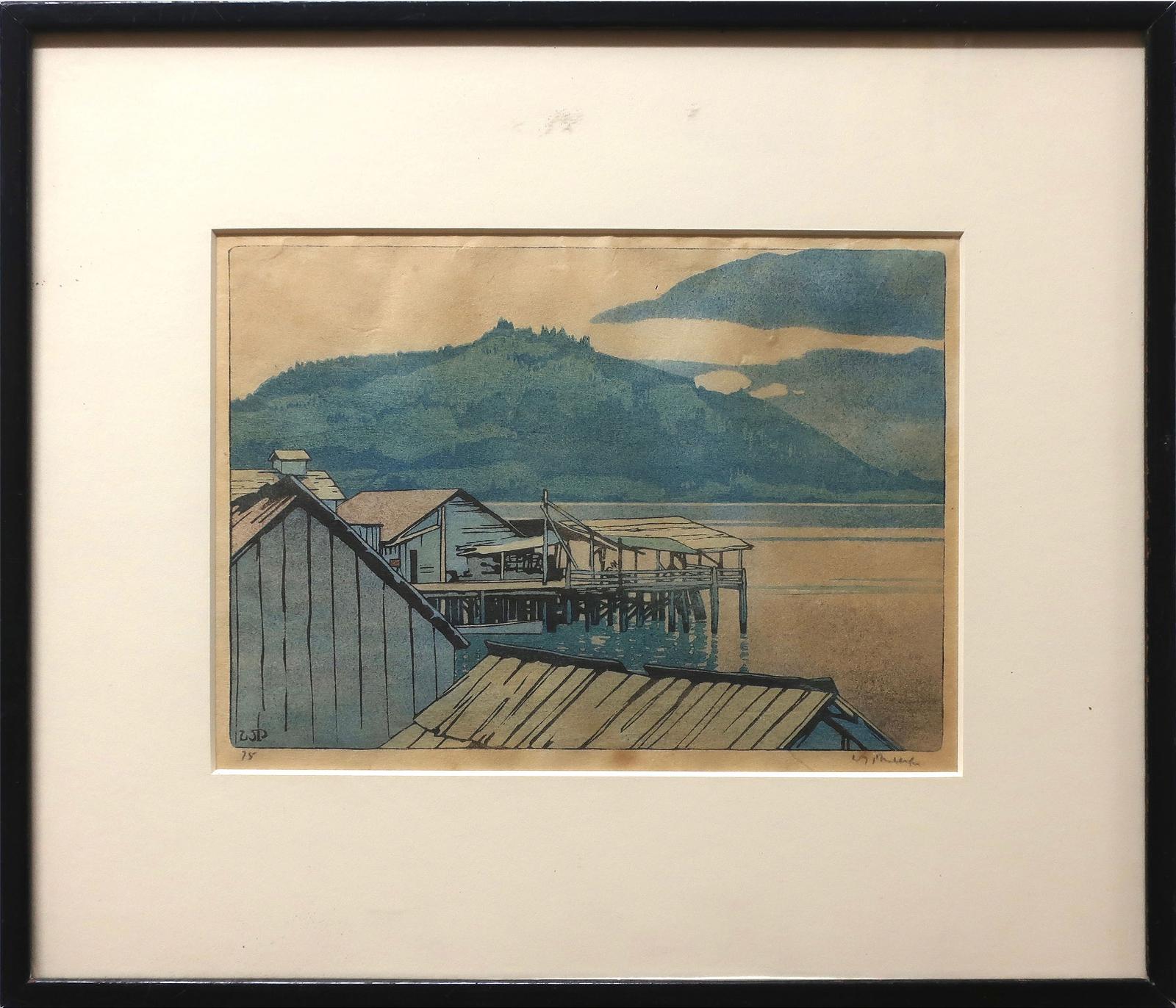 Walter Joseph (W.J.) Phillips (1884-1963) - The Waterfront, Alert Bay, B.C.